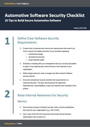 Automotive Software Security Checklist Preview